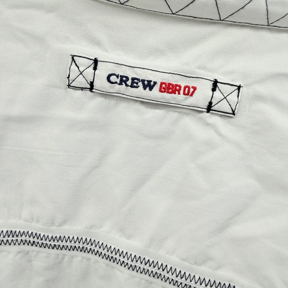 Crew Clothing Co GBR07 Jacket Mens Size M‎ White Full Zip Outerwear